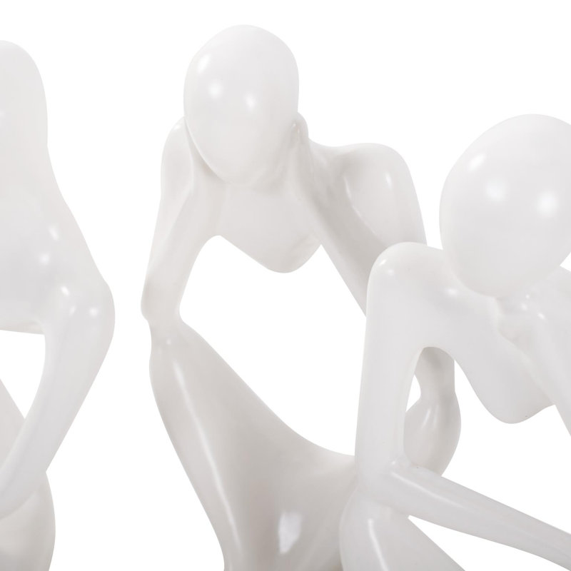 Sculpture contentement en céramique - ensemble de 3