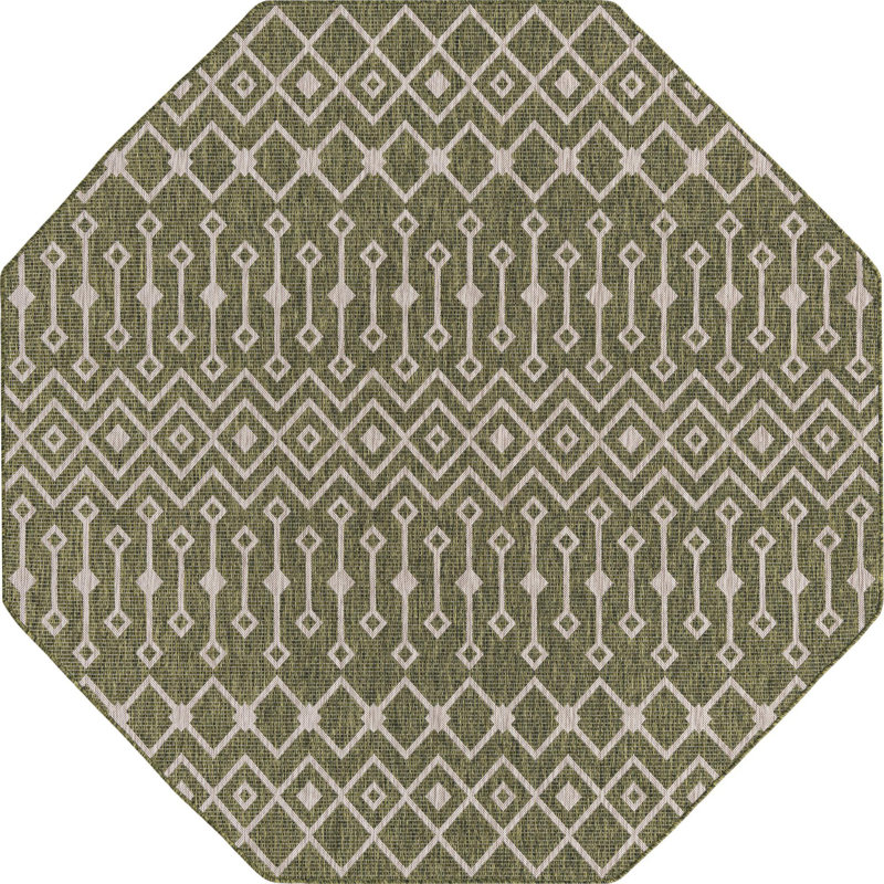 Tapis d'extérieur Preen couleur beige, Octogone 7 pi 10 po x 7 pi 10 po