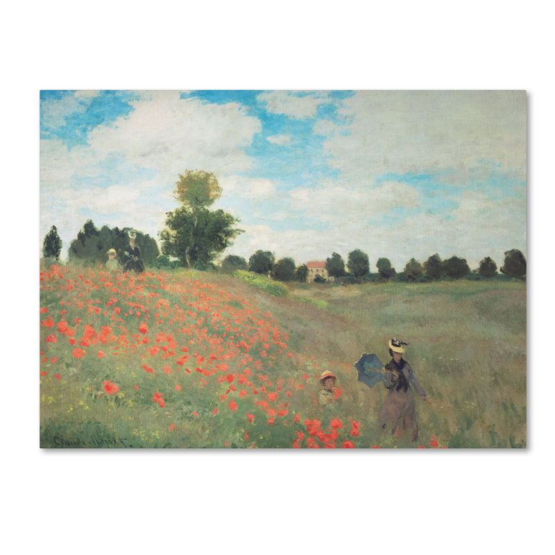 "les conquelicotss" par claude monet, reproduction sur toile tendue, H 14 po x l 19 po