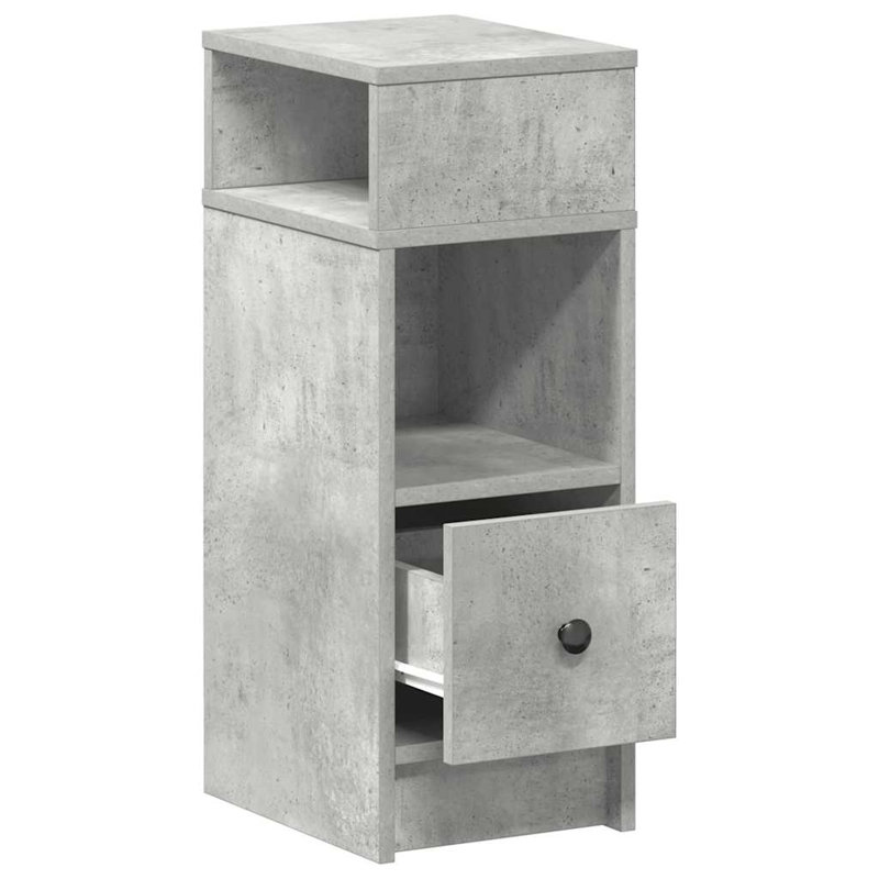 Rozario 25cm W Manufactured Wood Bedside Table, Concrete Grey, 2