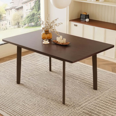 Table de salle à manger Rustic Farmhouse - Structure en bois massif, table à manger moderne minimaliste pour la cuisine, la salle à manger, le salon