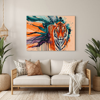 Wildlife Bengal Tiger Beige Metal Wall Art