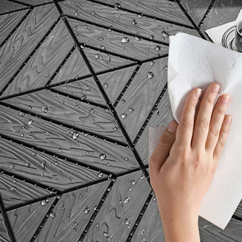 Ensemble de tuiles de terrasse en plastique composite de 35 pièces, Gris foncé