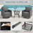 3 Pieces Outdoor Furniture Set With Swivel Chairs, Wicker Patio Furniture For Porch Deck Bistro Lawn Garden Backyard Poolside-202417648