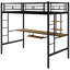Lit mezzanine simple en métal avec bureau et tablette