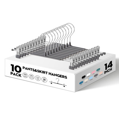 Cintres de pantalons en métal 14 pouces avec pinces Cintres de jupe ajustables