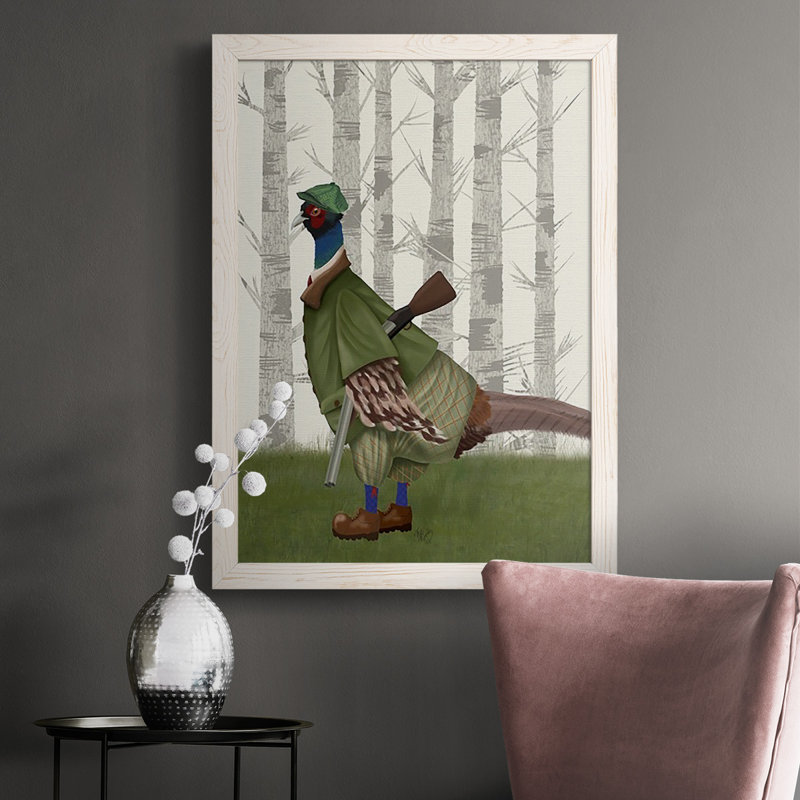 Boulanger Pheasant Shooter Party 1, reproduction d'art sur toile, H 37,5 po x l 27,5 po x P 1 po, Blanc