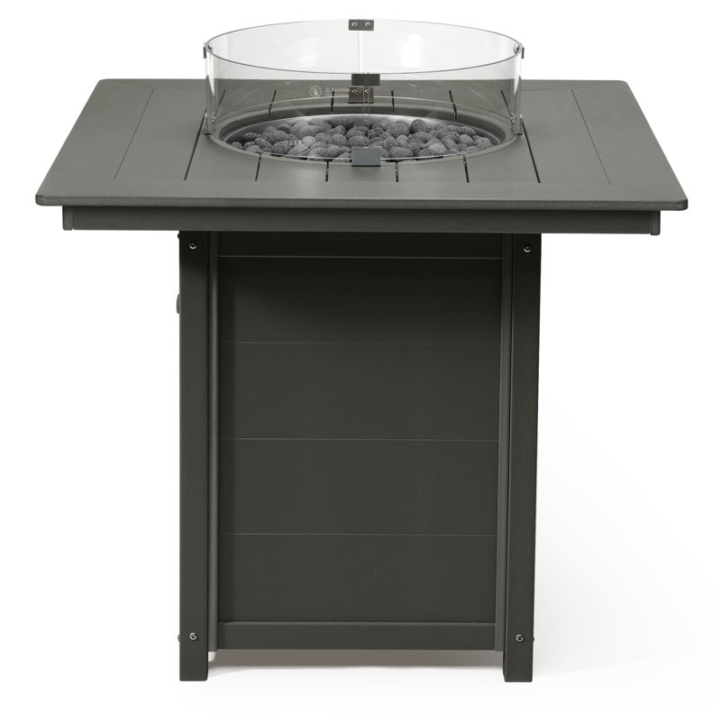 Square 42" Counter Fire Pit Table, 42.25" H x 42.25" W x 42.25" D, Grey