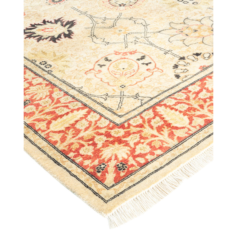 Classic One-of-a-Kind 4'2" x 5'8" Hand Knotted Area Rug