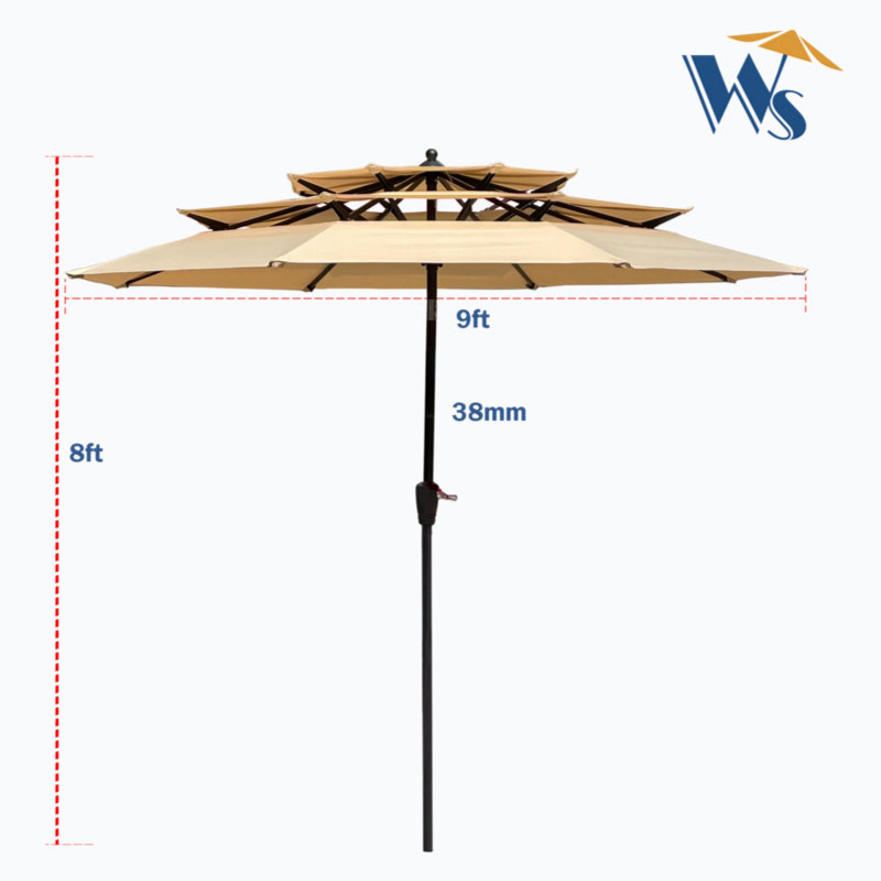 Parasol Jabrail 108 avec contrepoids inclus, Brun clair