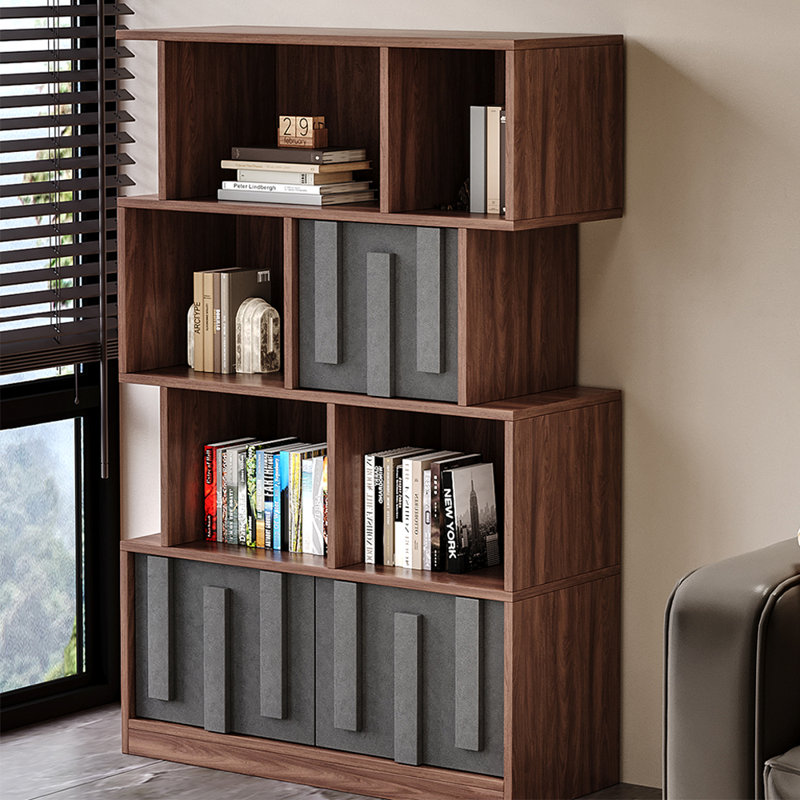 Majed, (3 Shelves) 57.09"H x 31.5"W x 13.78"D, Brown