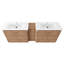 Meuble-lavabo autoportant de 92 po avec lavabo en céramique blanche et 1 petite armoire de rangement, porte à fermeture en douceur-126233049