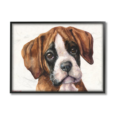 Puppy Eyes Boxer Dog Pet by George Dyachenko - Painting on Canvas
