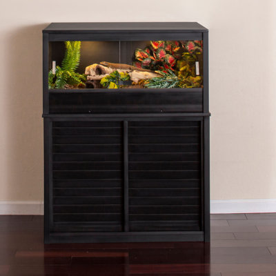 New Age Pet ECOFLEX Medium Reptile Enclosure with Matching Cabinet Stand Set in Black
