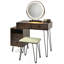 Ensemble de tabouret de coiffeuse de chambre à coucher avec grand tiroir et armoire de rangement avec miroir lumineux 3 couleurs-209309841