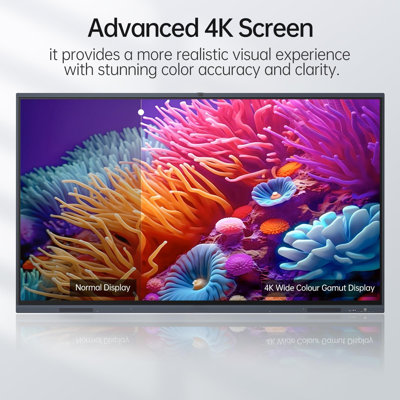 55" 4K Smart Board, Interactive Whiteboard Dual OS, Touch Screen Smart Board for Classroom and Business Presentations