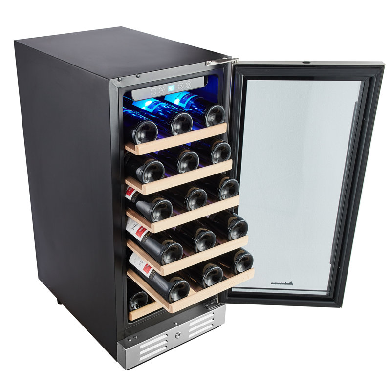 Kalamera Single Zone 14.9'' 30 Bottle Wine Refrigerator with Reversible Door