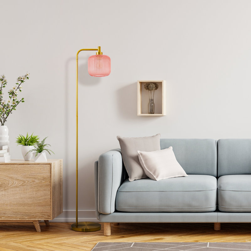 Lampe sur pied arquée 63 po Jacobson, Rose