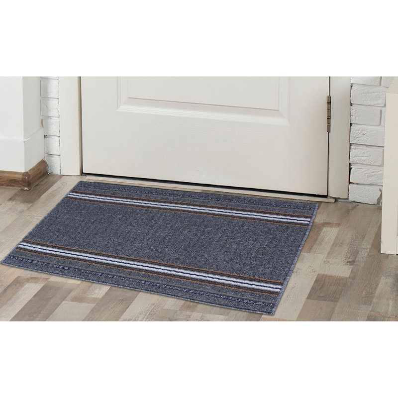 Tapis rayé gris foncé, Rectangle 2 pi x 5 pi