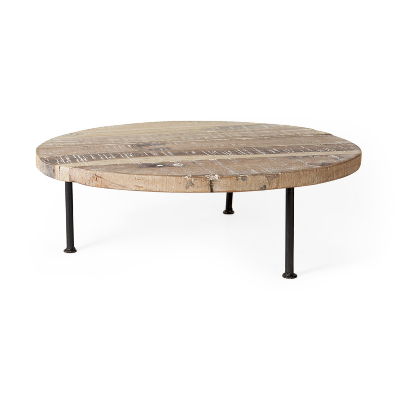 Barbera 20" Light Brown And Black Solid Wood Handmade Round Riser Tray