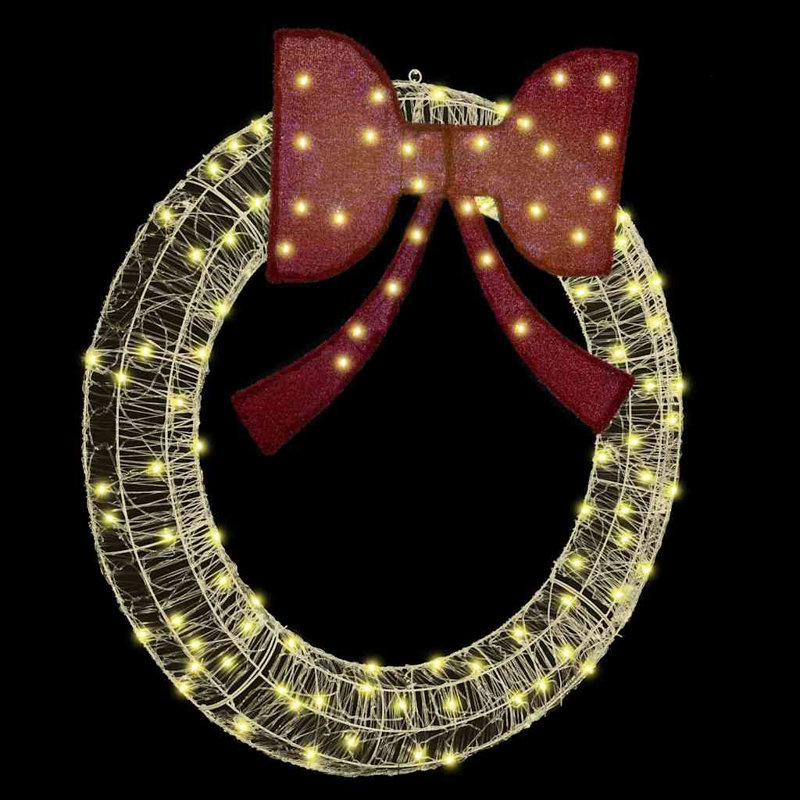 Faux Acrylic Wreath, 120 cm x 120 cm, Warm White