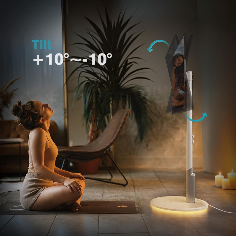 Meuble télé au sol avec prise de courant, chariot à roulettes pour écrans OLED à DEL de 27 à 65 pouces