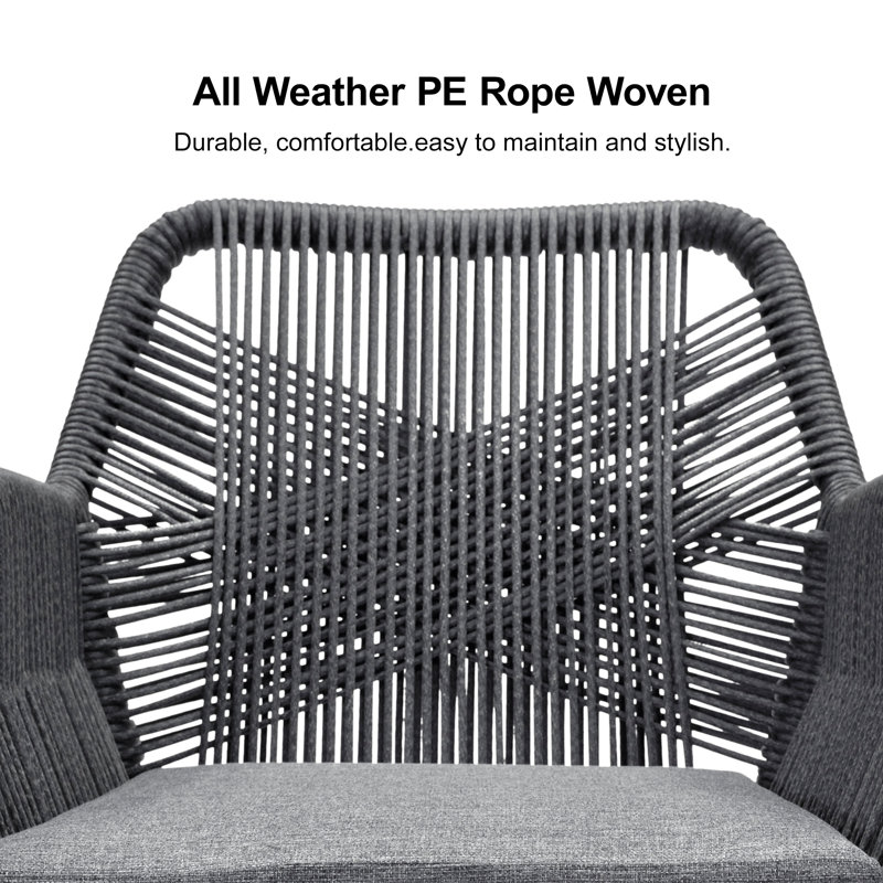 Corrigan Studio  Outdoor Dining Set All-weather Pe Rattan Outdoor Patio Furniture Set With All Aluminum Frame Rectangular Table And Chairs Set For Lawn Garden Backyard Deck, 
