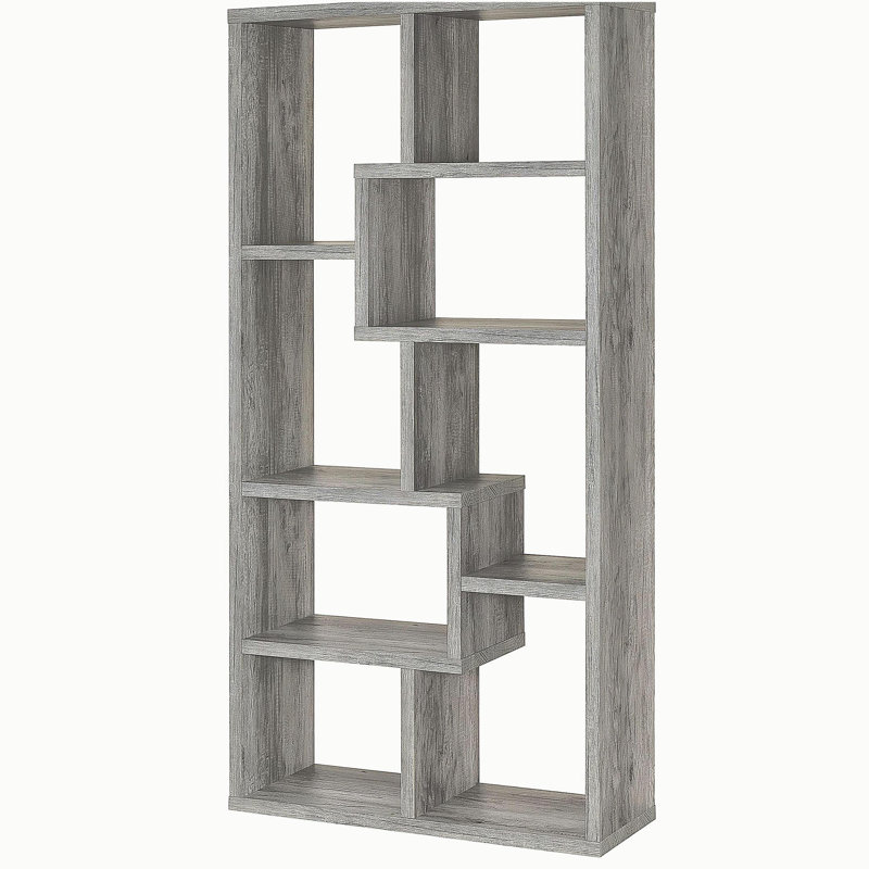 Bibliothèque à 7 tablettes, gris