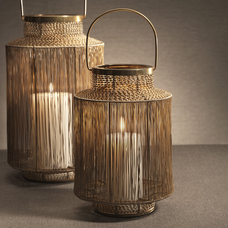 Menorca Decorative Metal Lantern, 12" H x 8" W x 8" D