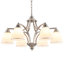 Lustre classique / traditionnel 6 lumières à intensité variable avec abat-jour en verre givré blanc-873305356