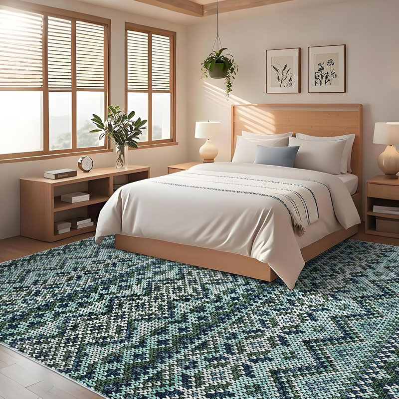 2x6 Moss Green Floral Washable Runner Rug for Hallway, Kitchen, Laundry, Non-Slip, Ultra-Thin, Soft, Long Bedroom Rugs.