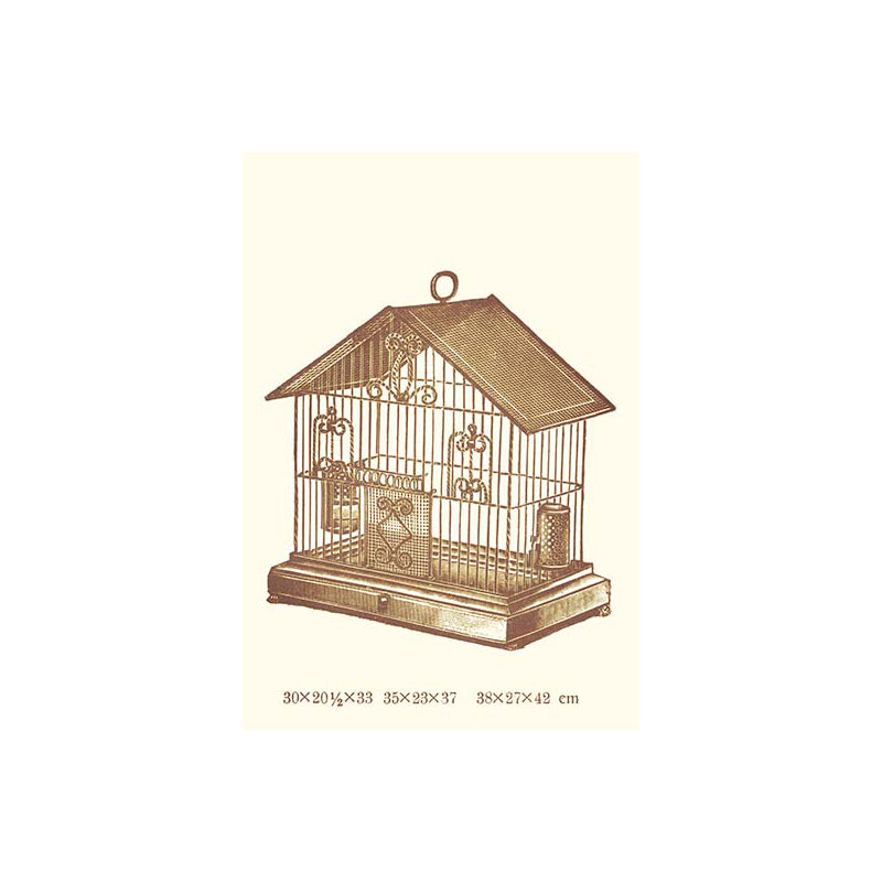 « orné de cages d’oiseaux brunes a », impression