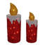 Ensemble de 2 décorations de Noël pour bougies rouges illuminées à DEL