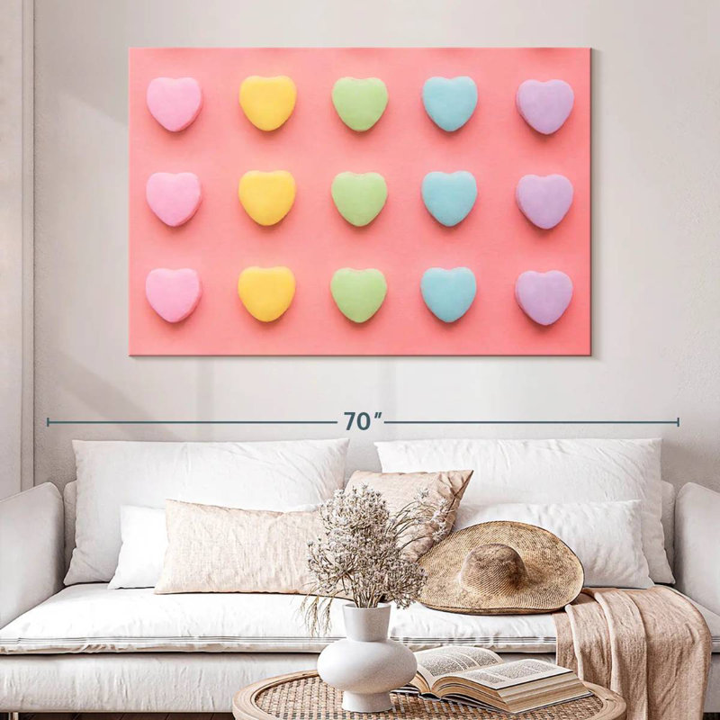 Cœurs Hardie Pastel, H 34 po x l 51 po