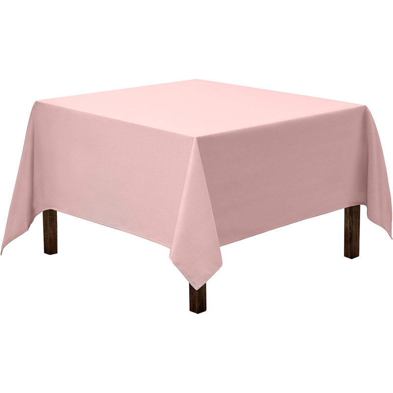 Amilliana Square No Pattern Polyester Tablecloth, 85" Square, Pink