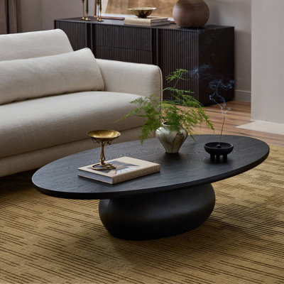 Table basse Eamon - Placage noir usé