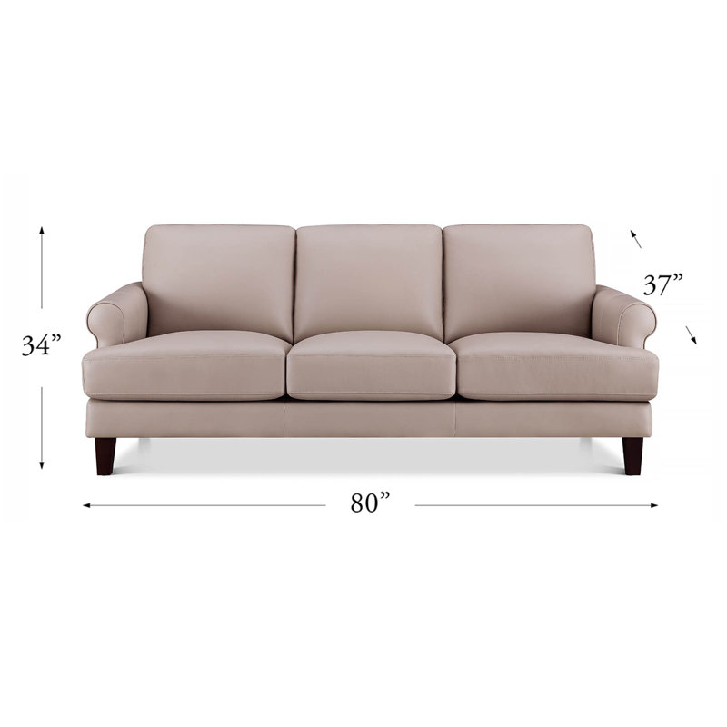 Maybell Top Grain Leather Sofa Couch, Maybell Brown Genuine Leather
