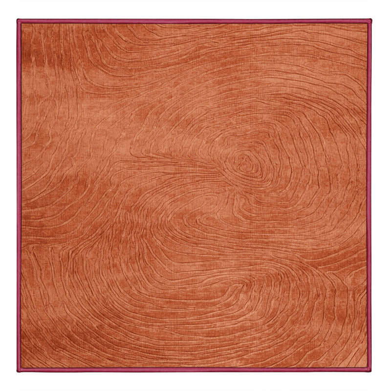 Machine Washable Abstract Brown Area Rug, Square 8'