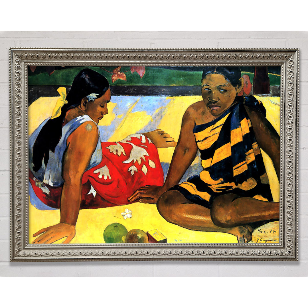 Zwei Frauen aus Tahiti von Paul Gauguin - Einzelbildrahmen Druck