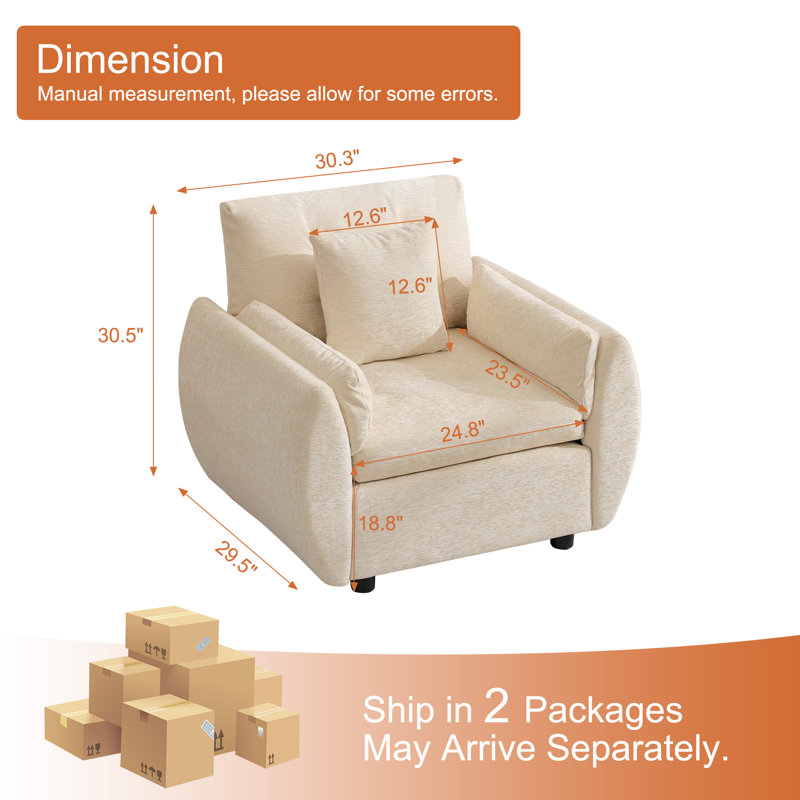 Ensemble de fauteuil d'appoint avec repose-pieds, Beige, Non