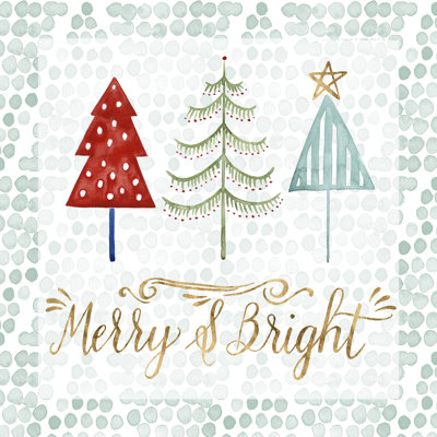 Christmas Tree Whimsy III 1 Piece Wrapped Canvas Wall Art