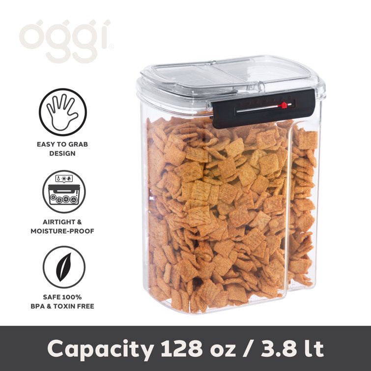 mDesign Airtight Plastic 4.8 Quart Cereal Storage Container, Lid