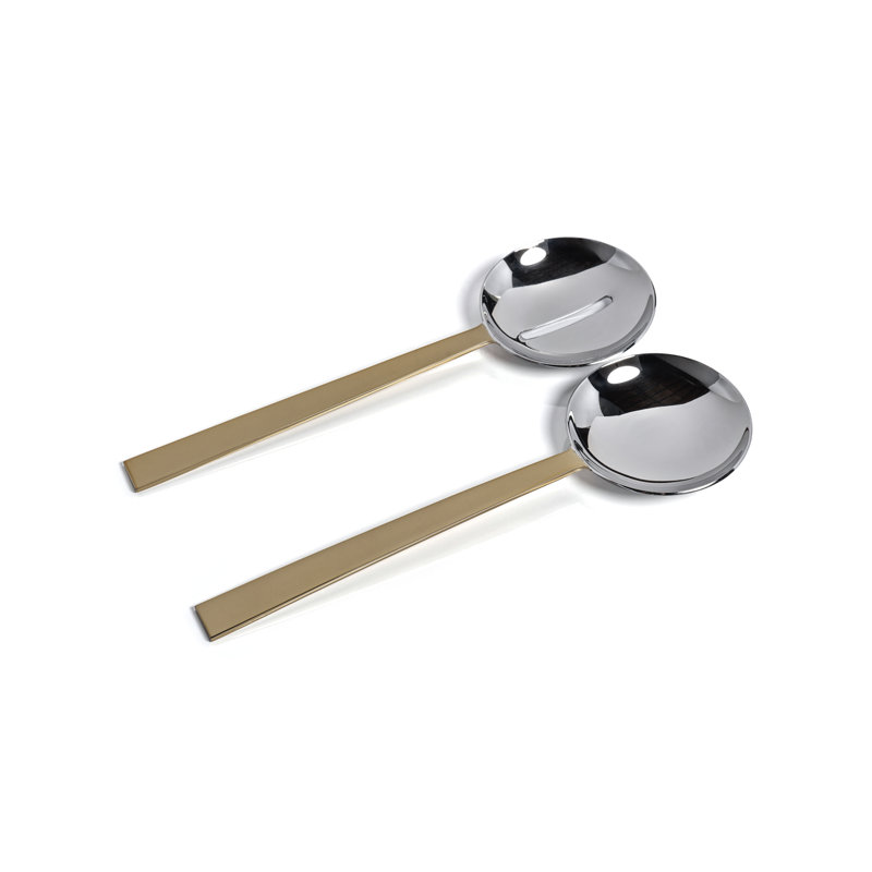 Latis Two-Tone Polished Salad Server Set