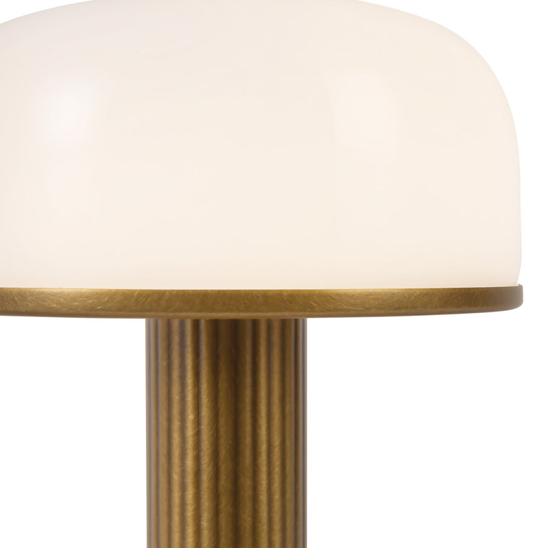 Vienna 9-in Black dimmable LED Table Lamp, Vintage Brass