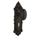 Homestead Interior Mortise Door Knob with Victorian Long Plate