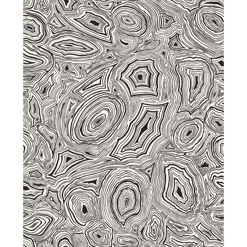 Fornasetti Senza Tempo Abstract Wallpaper Roll, White/Black