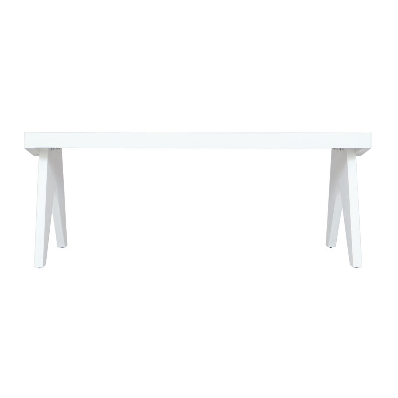 Frankie Wooden Bench With Cane Seat, White