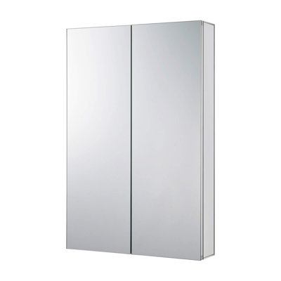Armoire à pharmacie encastrée ou à fixation en surface FINE FIXTURES avec miroir double face et poignée à prise facile
