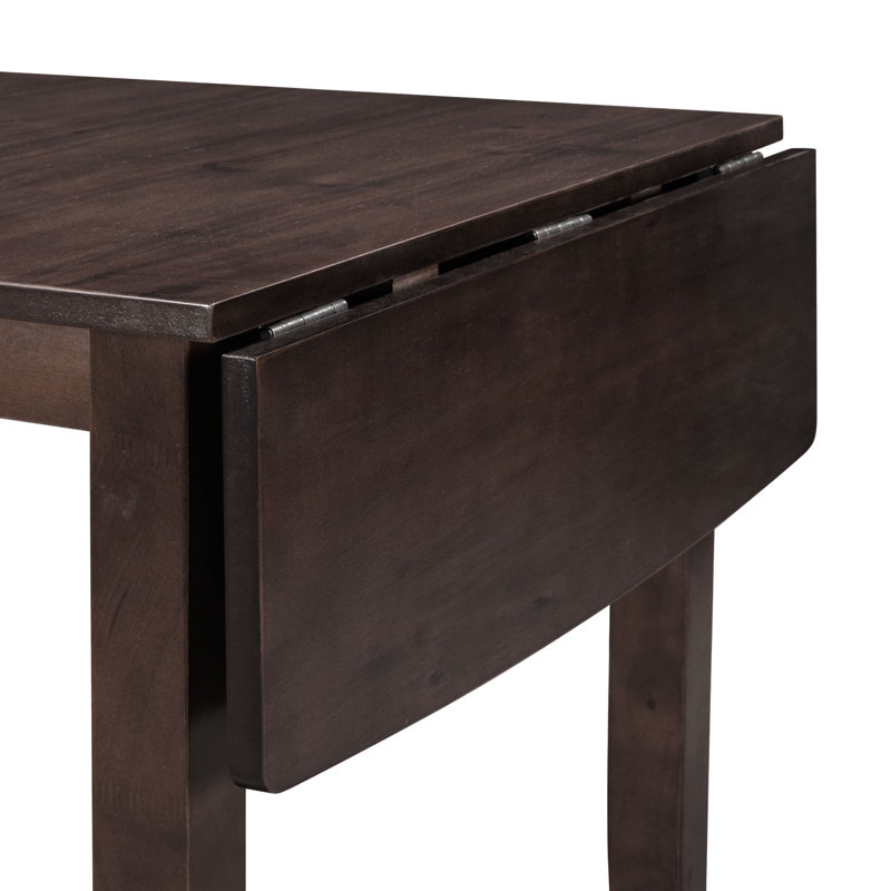 Ensemble de table de salle à manger extensible espresso avec rangement pour petits espaces