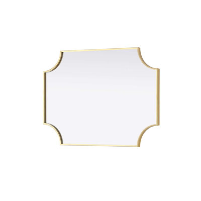 Notched Metal Mirror 22x30 inch in Brass